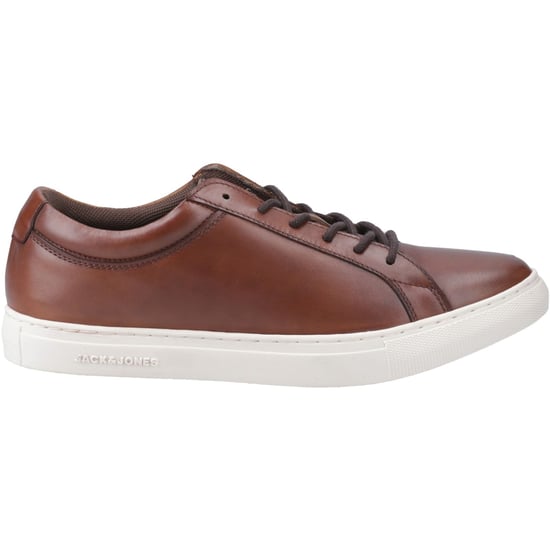 Jack & Jones Galaxy Leather Men's Cognac Trainers - Image 5