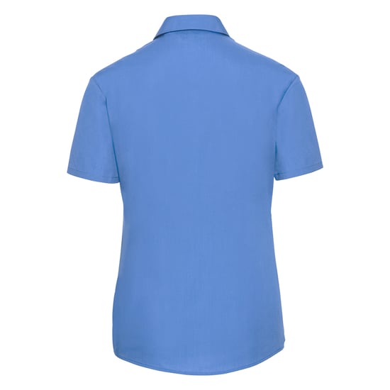 Russell Collection Womens/Ladies Classic Polycotton Easy-Care Short-Sleeved Shirt (Corporate Blue) - Image 2