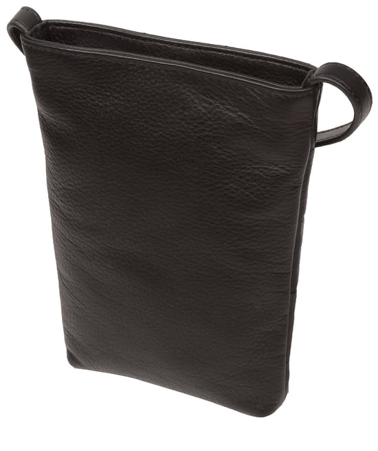 'Elouise' Black Nappa Leather Cross Body Phone Bag