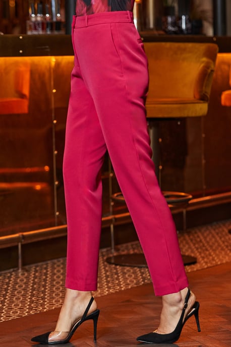 Rich Pink Tapered Leg Trousers