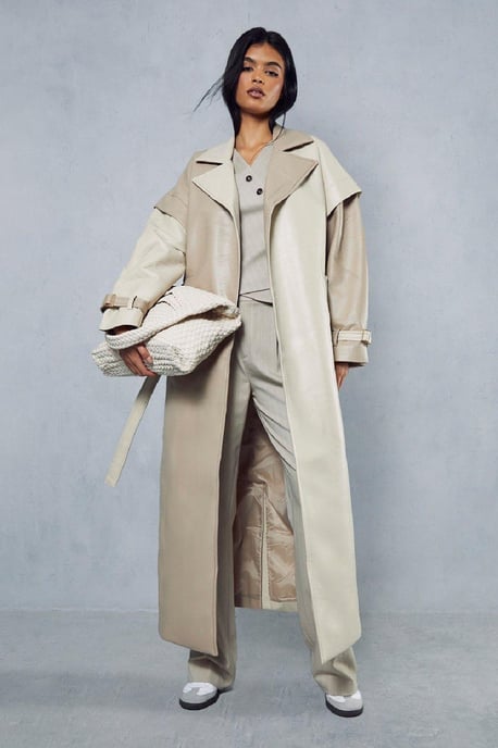 Monochrome Longline Trench Coat