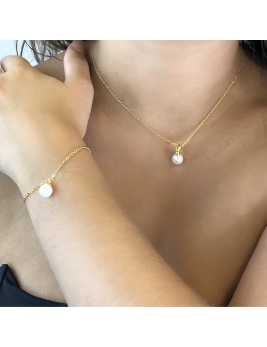 Conjunto de perlas de cristal de luna llena - Oro y cristal - Image 2