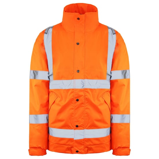 Dickies High Visibilidad para hombre Naranja reflectante chaqueta de bombardero - Image 1