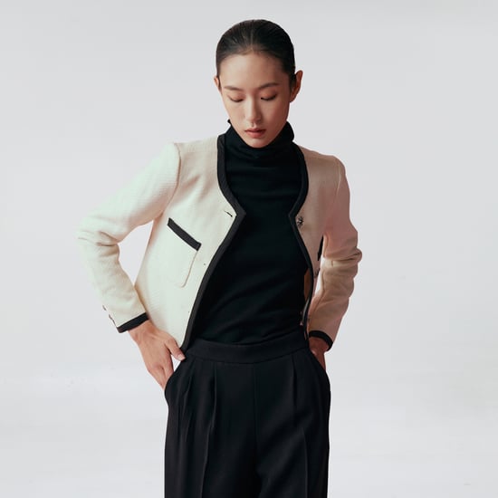 Crop contrasting bias jacket - Image 2