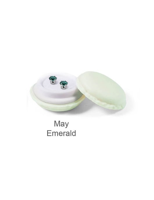 Pendientes Mai con piedra de nacimiento - Plata y verde oscuro - Image 4