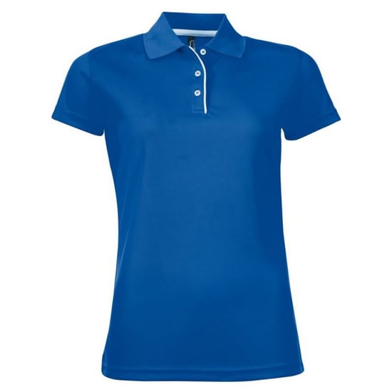 SOLS Womens/Ladies Performer Short Sleeve Pique Polo Shirt (Royal Blue) - Image 1