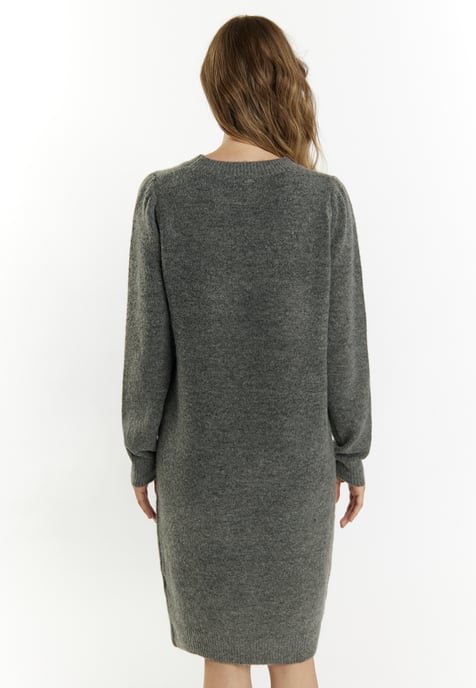 Dreimaster knitted dress women dark grey melange - Image 4
