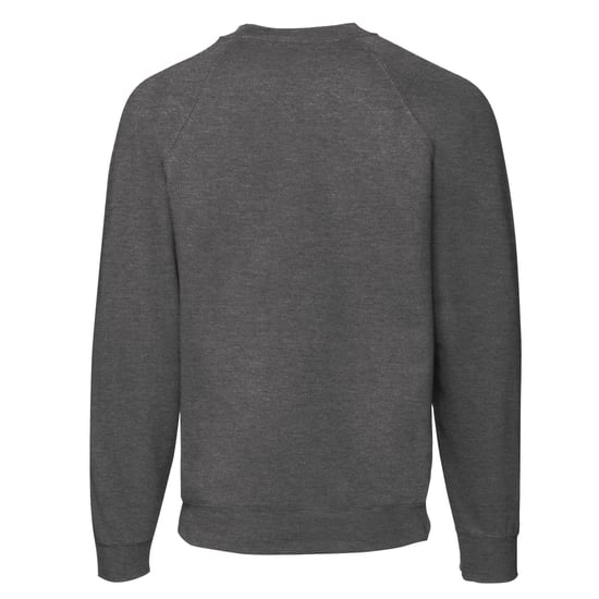 Fruit Of The Loom Mens Classic 80/20 Raglan Sweatshirt (Dark Heather Grey) - Image 2