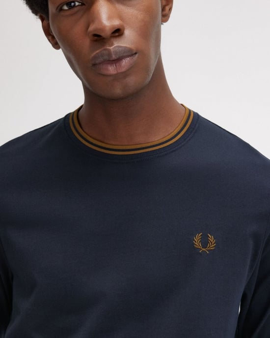 Fred Perry Camiseta de Manga Larga de Dos Puntas para Hombre - Image 3