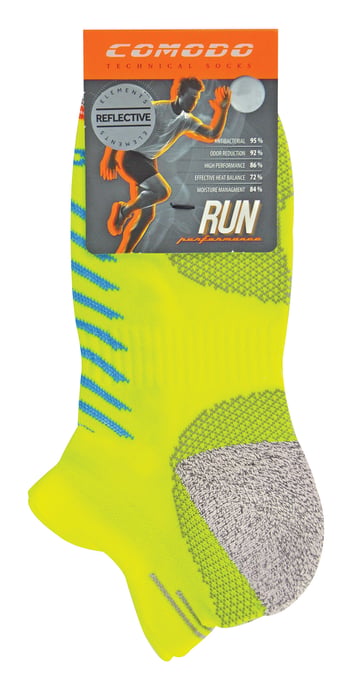Comodo - Calcetines Hi Viz Running - Calcetines deportivos ligeros anti-ampollas - Amarillo Neón - Image 2
