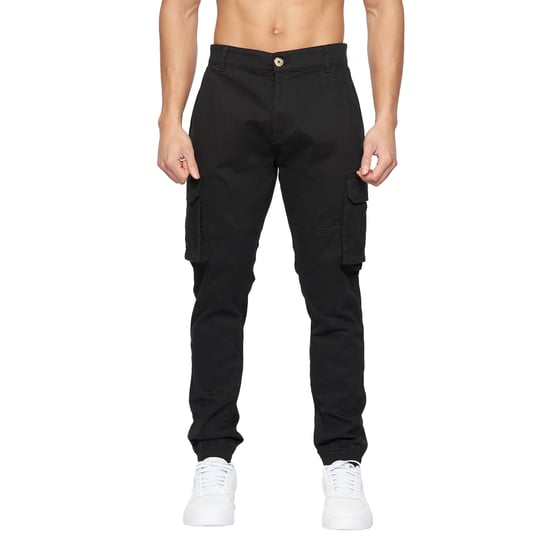 Crosshatch Mens Frentons Cargo Trousers (Black) - Image 1