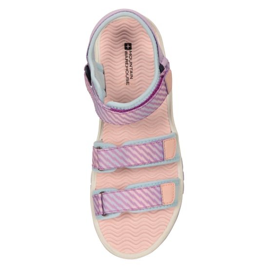 Mountain Warehouse Childrens/Kids Tonal Stripe 3 Touch Fastening Strap Sandals (Purple) - Image 5
