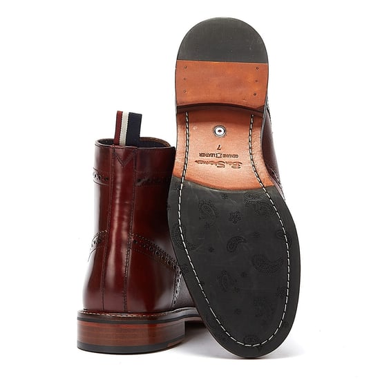 Ben Sherman Alfred Brogue Mens Burgundy Boots - Image 4