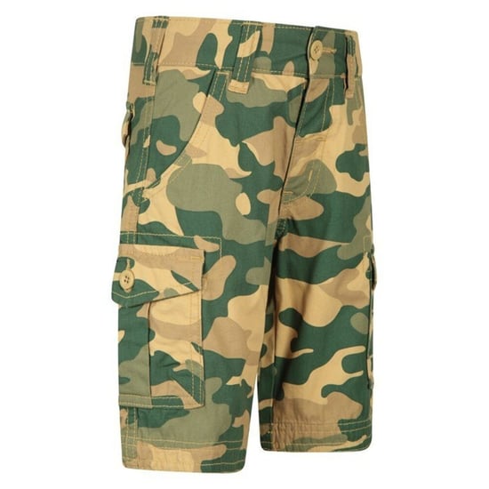 Mountain Warehouse Childrens/Kids Camo Cargo Shorts (Light Beige/Green) - Image 3