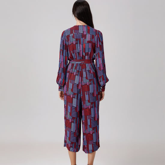 Graphic Print V Neckline Jumpsuit - Image 5