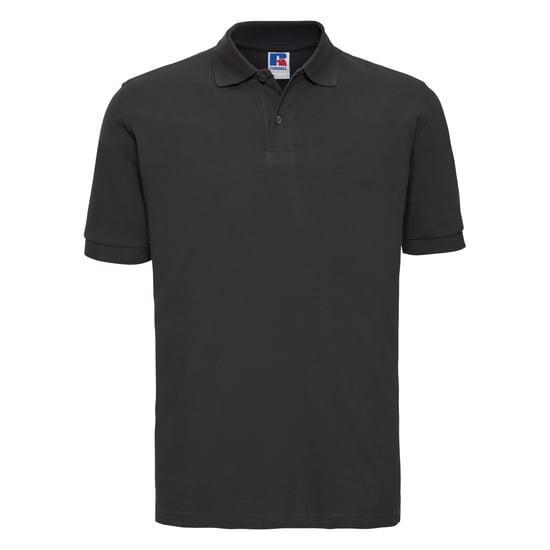 Russell Mens 100% Cotton Short Sleeve Polo Shirt (Black) - Image 1