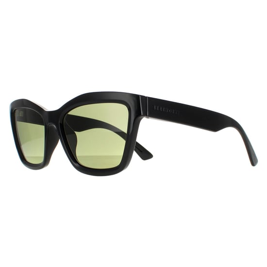 Serengeti Square Womens Shiny Black Saturn Polarized 555nm Rolla