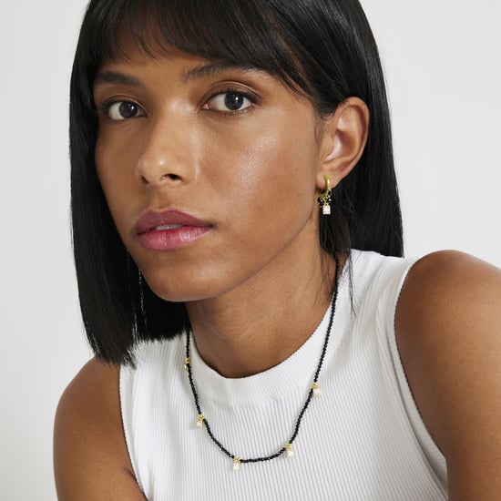Luxenter Black Agate earrings finished in 18K yellow gold - Ordzun
