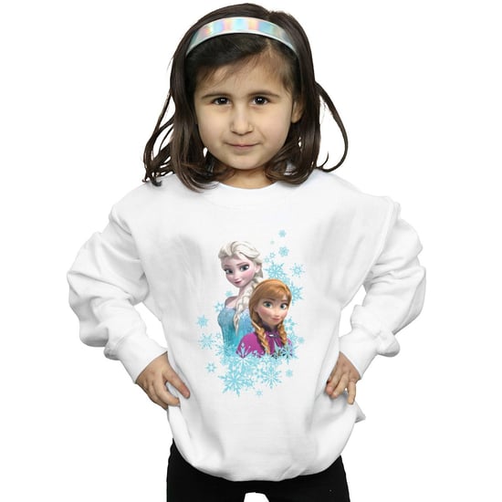 Disney Girls Frozen Elsa And Anna Sisters Sweatshirt (White)
