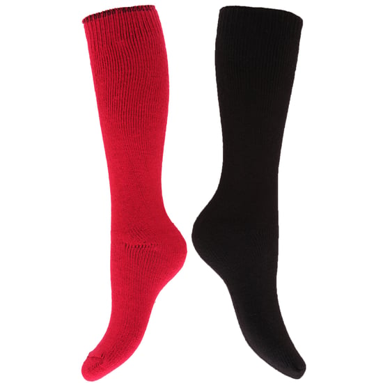 Floso Womens/Ladies Thermal Winter Wellington/Welly Boot Socks (2 Pairs) (Pink/Black) - Image 2