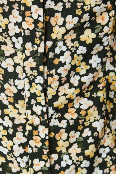 Ditsy Button Long Sleeve Blouse