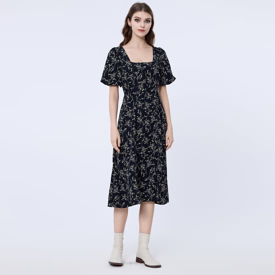 Square neckline liberty print dress - Image 1