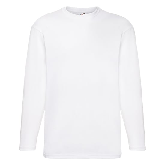 Fruit Of The Loom Mens Valueweight Crew Neck Long Sleeve T-Shirt (White) - Image 1