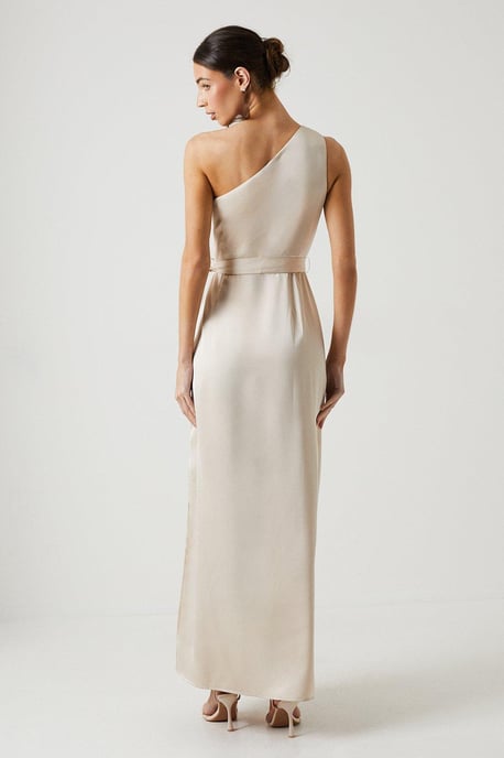 One Shoulder Satin Maxi Bridesmaid Dress - Image 3
