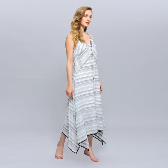 Diagonal Stripes Strappy Midi Dress - Image 4