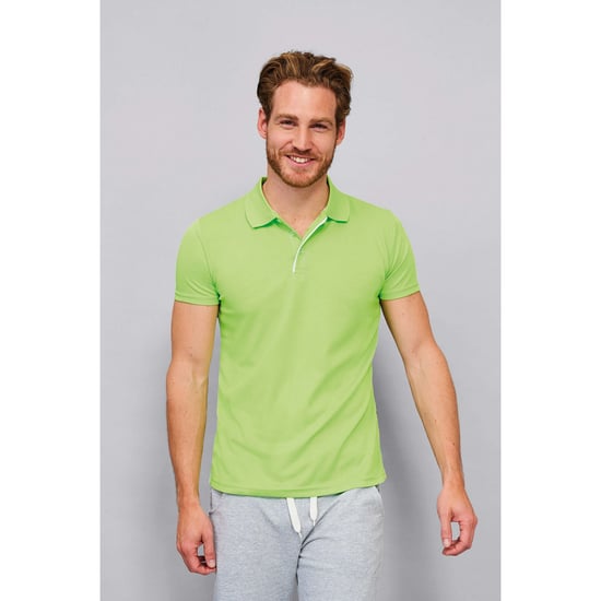 SOLS Mens Performer Short Sleeve Pique Polo Shirt (Apple Green) - Image 4