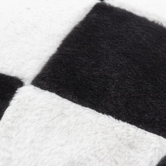Heya Home Cozee Check Faux Fur Polyester Filled Cushion