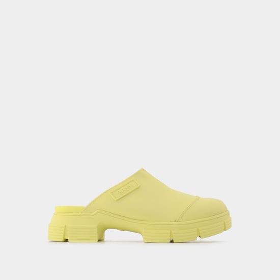 Yellow Recycled Rubber Retro Mules