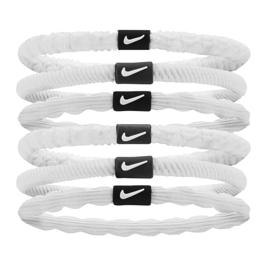 Nike Flex Hair Tie (Pack of 6) (White/Black) - Image 1