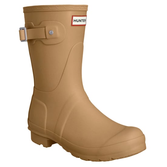 Hunter Original Short Rubber Gravel/Biscuit Wellington Boots - Image 1