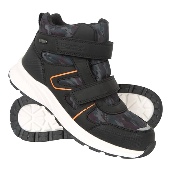 Mountain Warehouse Childrens/Kids Jupiter Adaptive Waterproof Walking Boots (Black/Green) - Image 1