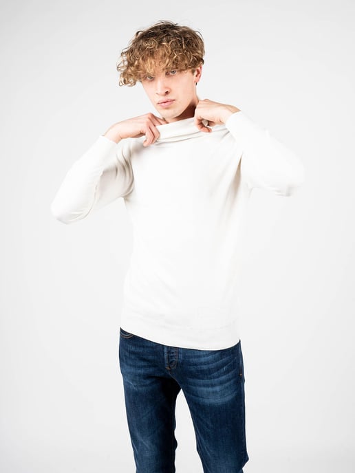 Xagon Man Suéter Turtleneck del hombre cremoso - Image 5