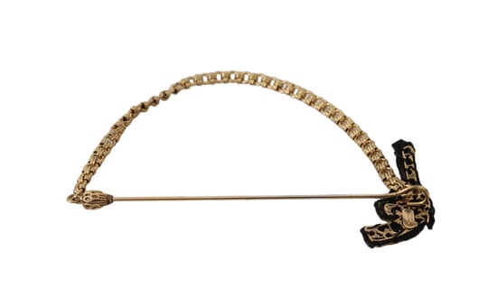 Pin de solapa Dolce & Gabbana de latón dorado con broche de revólver de cobre - Image 2