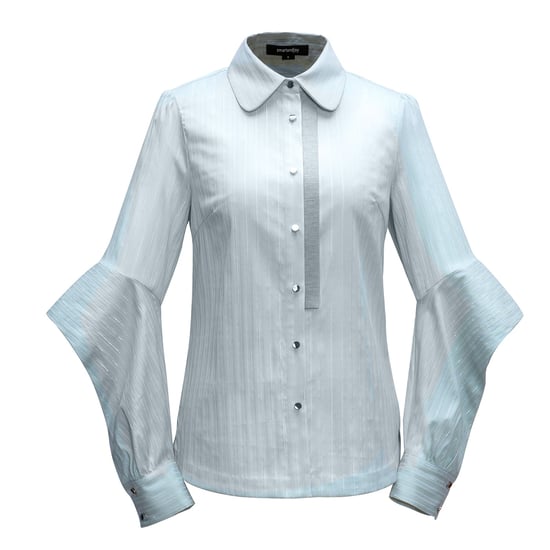 Long Slit Sleeves Cotton Shirt - Image 3