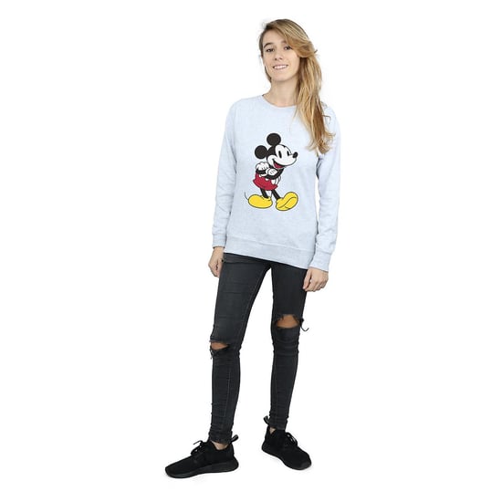 Disney Womens/Ladies Classic Mickey Mouse Sweatshirt (Heather Grey) - Image 3