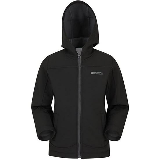 Mountain Warehouse Childrens/Kids Exodus Water Resistant Soft Shell Jacket (Black) - Image 1