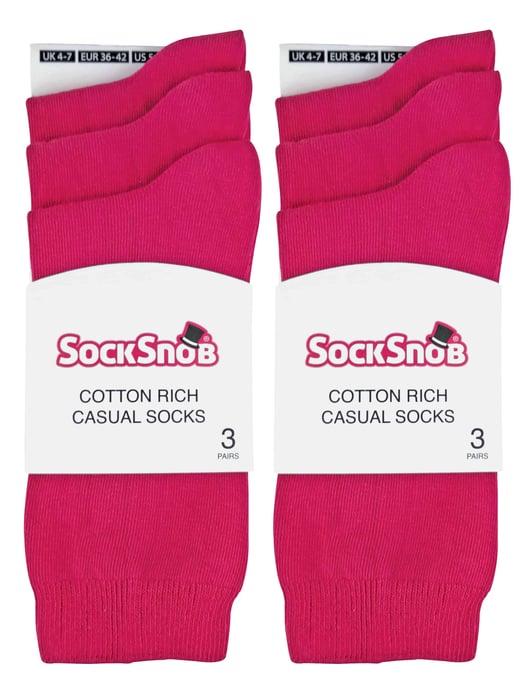 Sock Snob - 6 pares de calcetines de algodón de colores lisos para mujer - Image 2