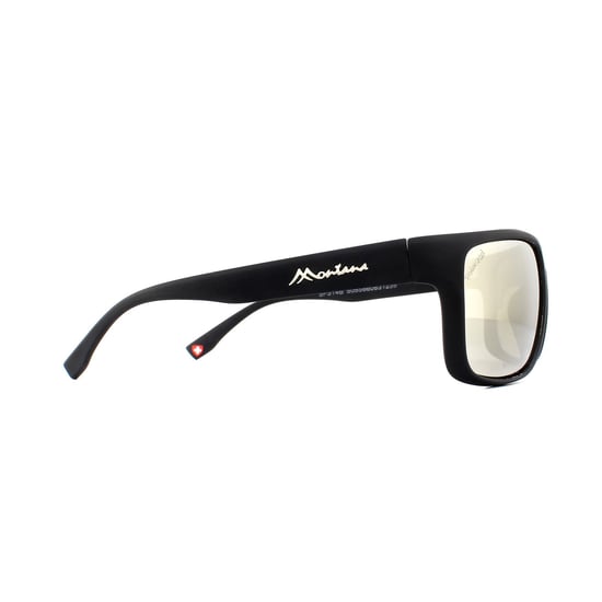 Montana Sunglasses SP314B Black Rubber Revo Silver Mirror Polarized
