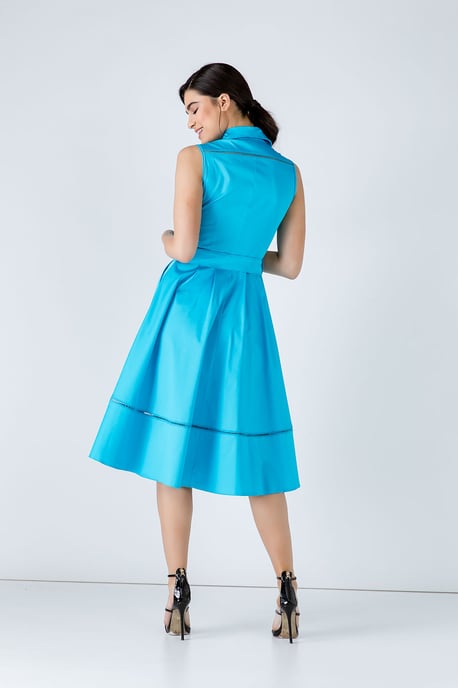 Vestido turquesa con botones - Image 5