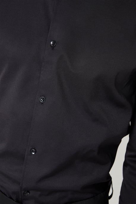 Black Slim Fit Long Sleeve Easy Iron Shirt - Image 5