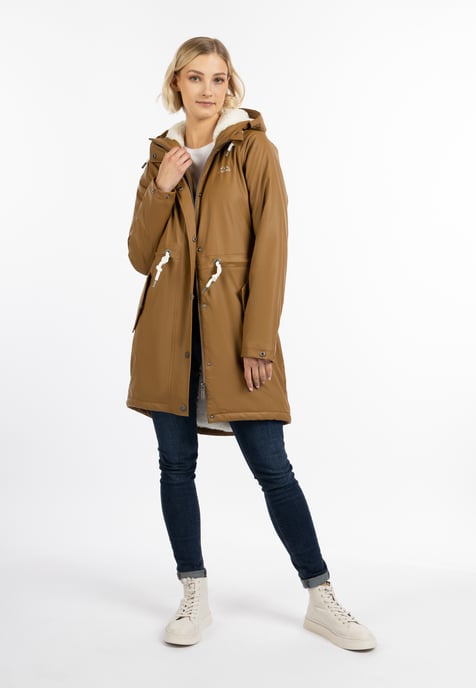 ICEBOUND Rain coat with teddy lining women dark sand - Image 2