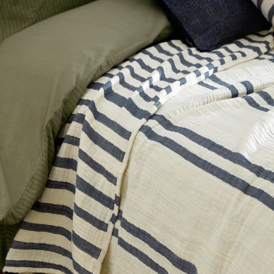 Cubrecama de algodón con rayas tejidas a mano - Image 2