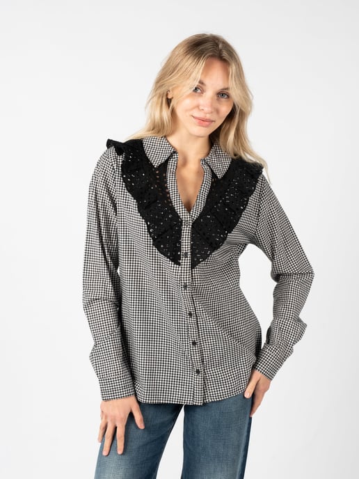 Pinko Camisa Lodi de mujer negro, Blanco - Image 3