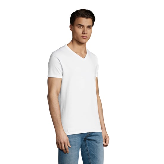 SOLS Mens Imperial V Neck T-Shirt (White) - Image 4
