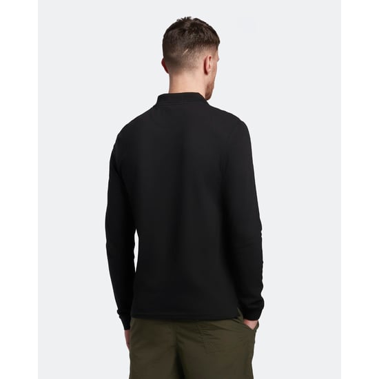 Polo largo negro con logo en el pecho de Lyle and Scott - Image 2