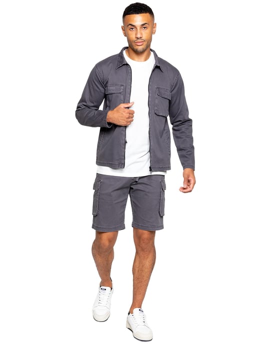 Enzo | Chándal con pantalón corto para hombre - Gris - Image 1